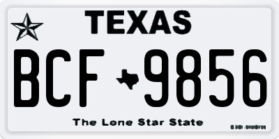 TX license plate BCF9856