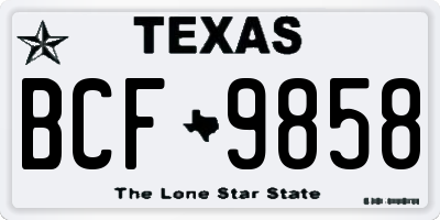 TX license plate BCF9858