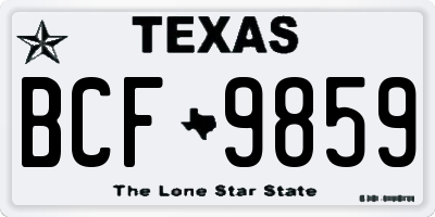TX license plate BCF9859