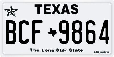 TX license plate BCF9864
