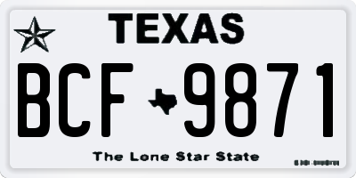 TX license plate BCF9871