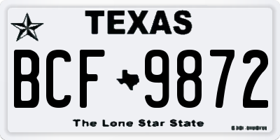 TX license plate BCF9872