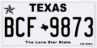 TX license plate BCF9873