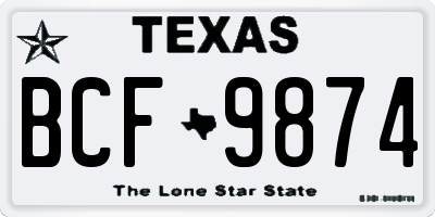 TX license plate BCF9874
