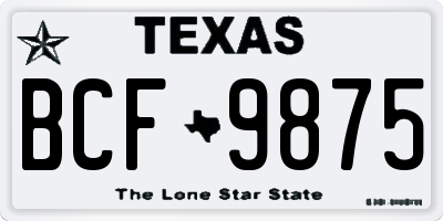 TX license plate BCF9875