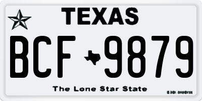 TX license plate BCF9879