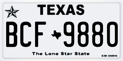 TX license plate BCF9880