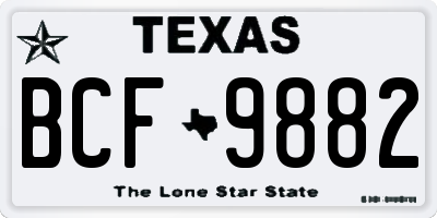 TX license plate BCF9882