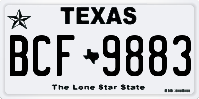 TX license plate BCF9883