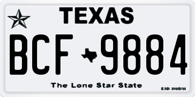 TX license plate BCF9884