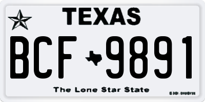 TX license plate BCF9891