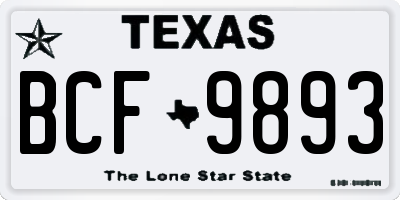 TX license plate BCF9893