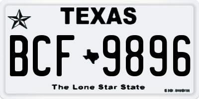 TX license plate BCF9896