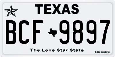 TX license plate BCF9897