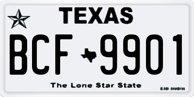 TX license plate BCF9901