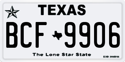 TX license plate BCF9906