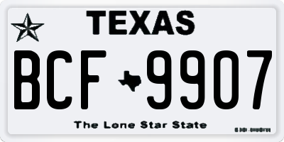 TX license plate BCF9907