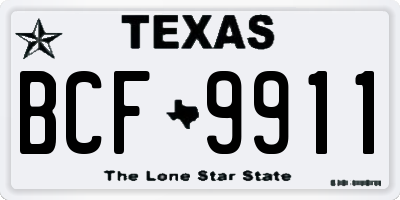 TX license plate BCF9911