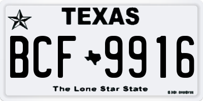 TX license plate BCF9916