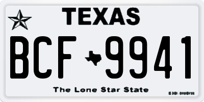 TX license plate BCF9941