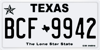TX license plate BCF9942