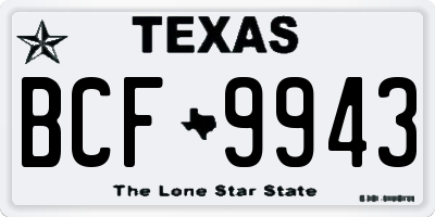 TX license plate BCF9943