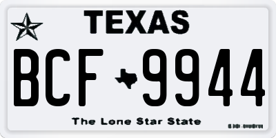 TX license plate BCF9944