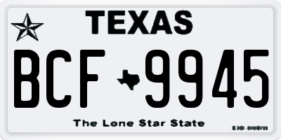 TX license plate BCF9945