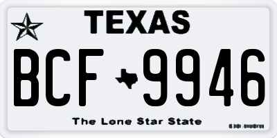 TX license plate BCF9946