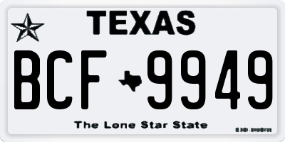 TX license plate BCF9949
