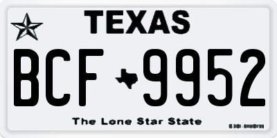 TX license plate BCF9952