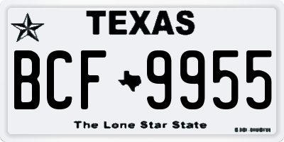 TX license plate BCF9955
