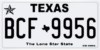 TX license plate BCF9956