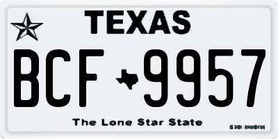 TX license plate BCF9957