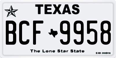 TX license plate BCF9958
