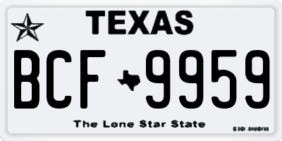 TX license plate BCF9959