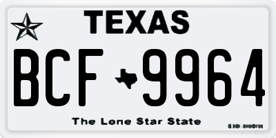 TX license plate BCF9964