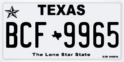 TX license plate BCF9965