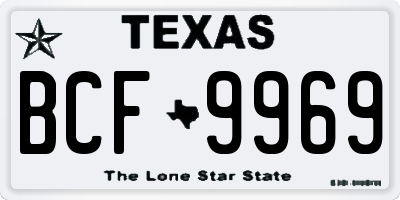 TX license plate BCF9969