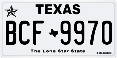TX license plate BCF9970