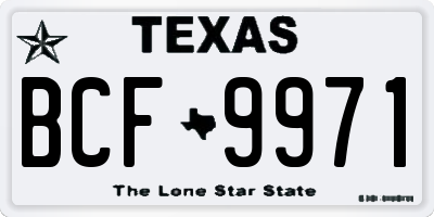 TX license plate BCF9971