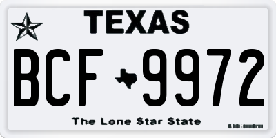 TX license plate BCF9972