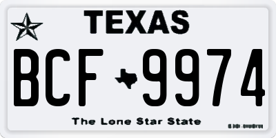 TX license plate BCF9974