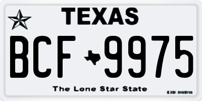 TX license plate BCF9975