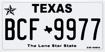 TX license plate BCF9977