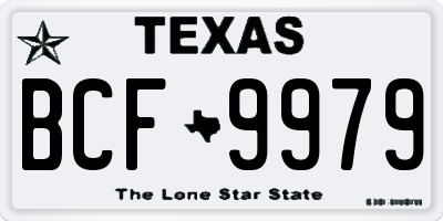 TX license plate BCF9979