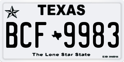 TX license plate BCF9983