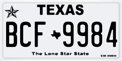 TX license plate BCF9984