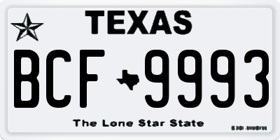 TX license plate BCF9993