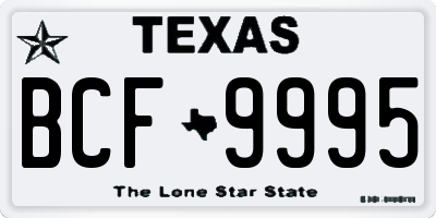 TX license plate BCF9995